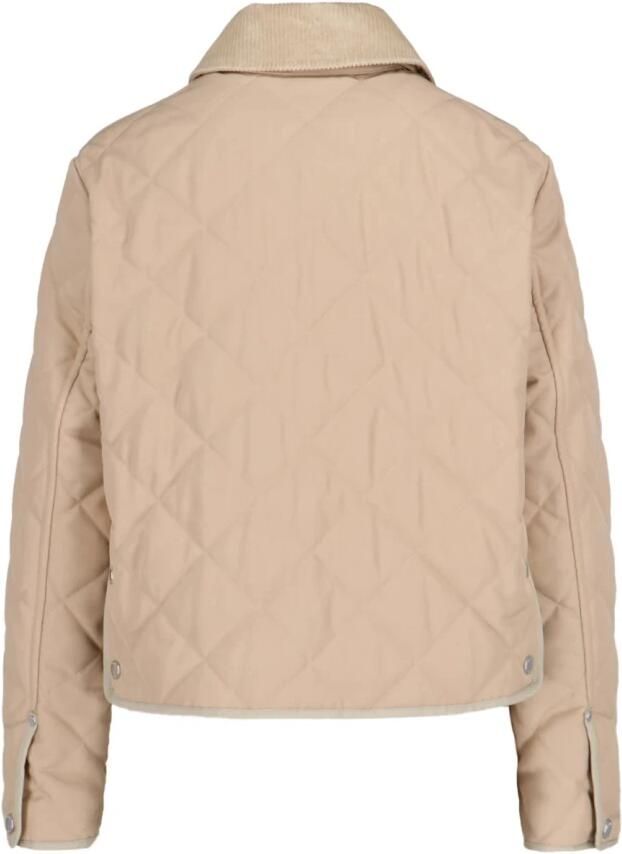 Burberry Gewatteerde katoenen jas met corduroy kraag Beige Dames - Foto 4