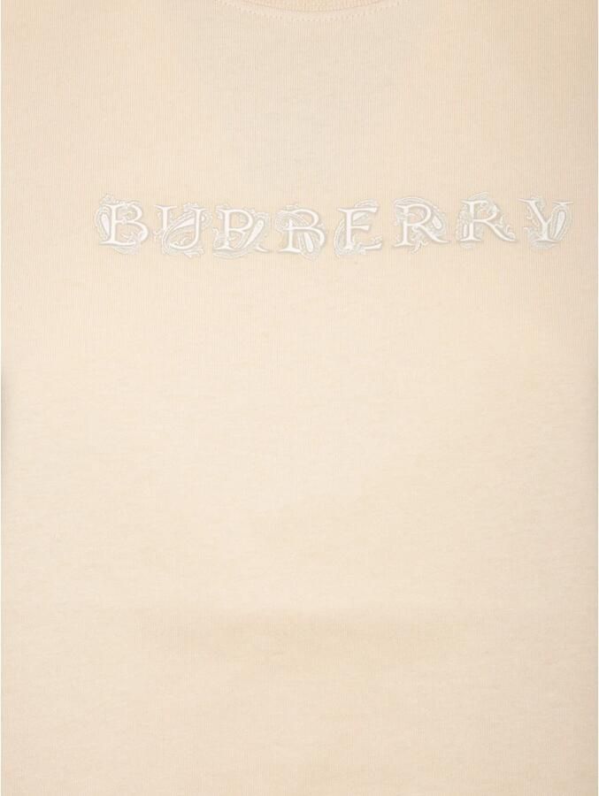 Burberry Overhemd Katoenen T-shirt met geribbelde ronde hals en monogram - Foto 2