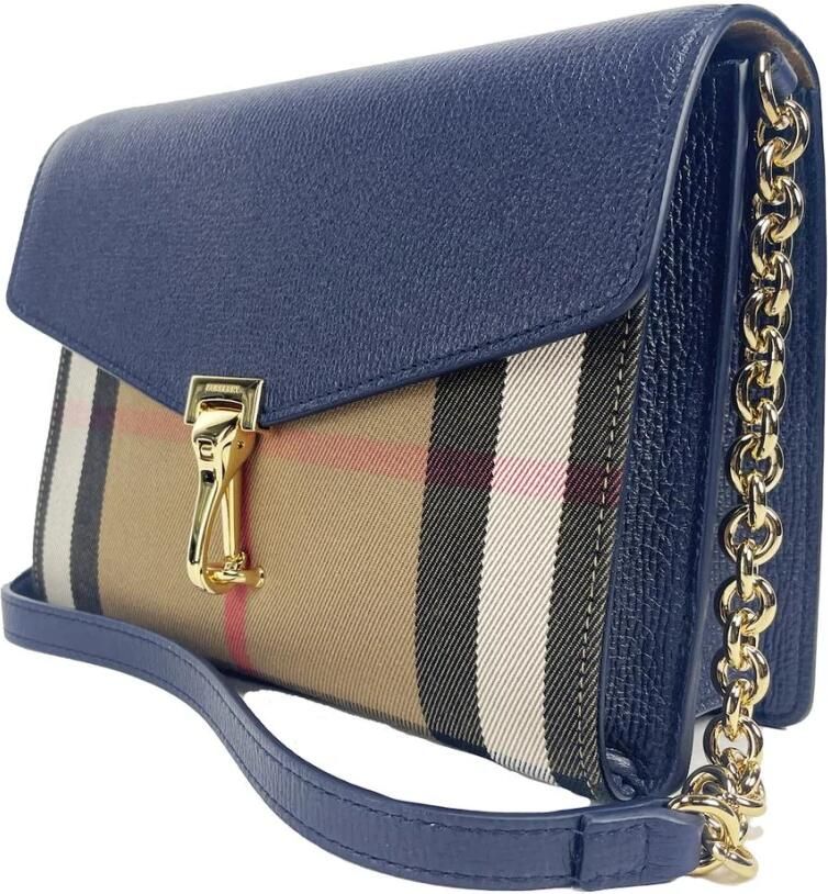 Burberry Blauw geruite leren crossbody tas Multicolor Dames