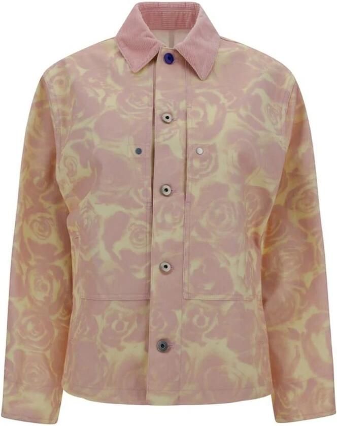 Burberry Bloemen Denim Jack met Fluwelen Kraag Multicolor Dames - Foto 3
