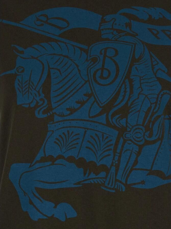 Burberry Overhemd Katoenen T-shirt met iconisch logo en geribbelde ronde hals