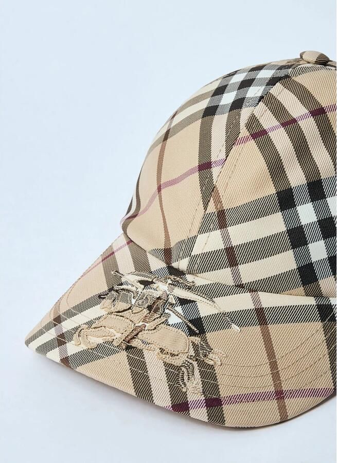 Burberry Neutrale Synthetische Check Cap met Leren Voering Beige Unisex - Foto 2