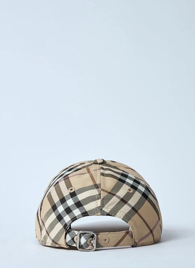 Burberry Neutrale Synthetische Check Cap met Leren Voering Beige Unisex - Foto 4
