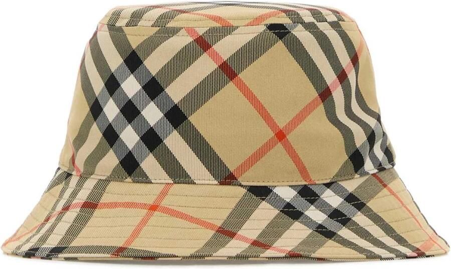 Burberry Check Bucket Hat met Equestrian Knight Multicolor