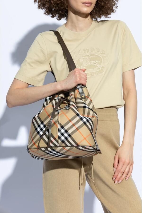 Burberry Bucket bags Beige Multicolour Cotton Bucket Bag in bruin - Foto 4