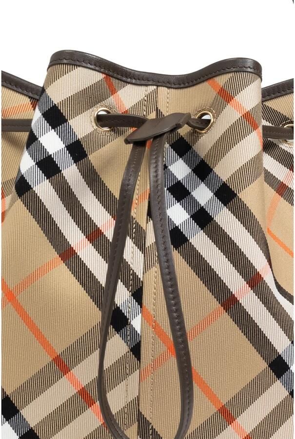 Burberry Bucket bags Beige Multicolour Cotton Bucket Bag in bruin - Foto 3