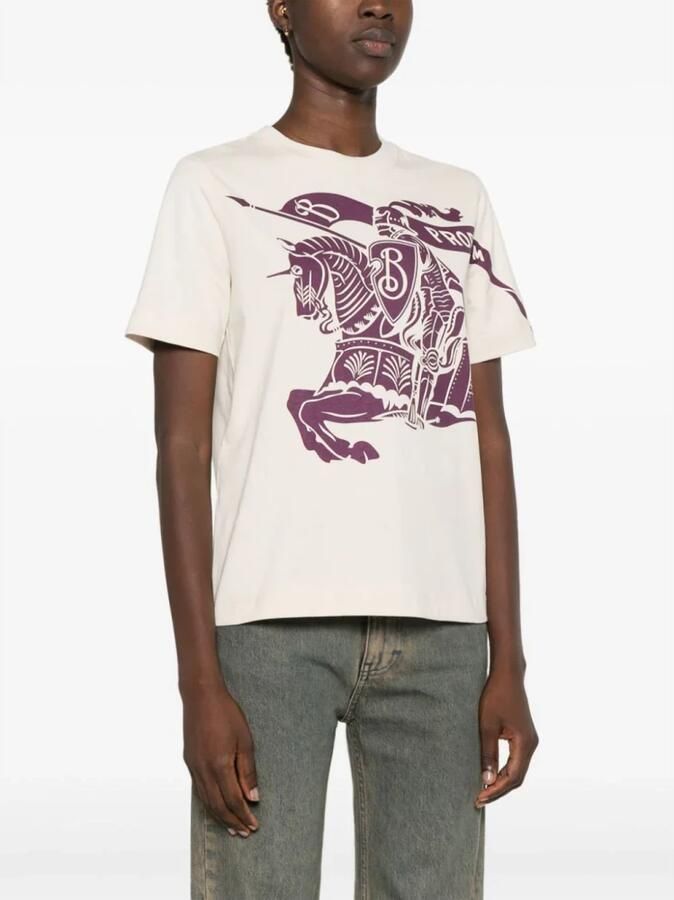 Burberry Overhemd Katoenen T-shirt met geribbelde ronde hals en iconisch logo - Foto 2