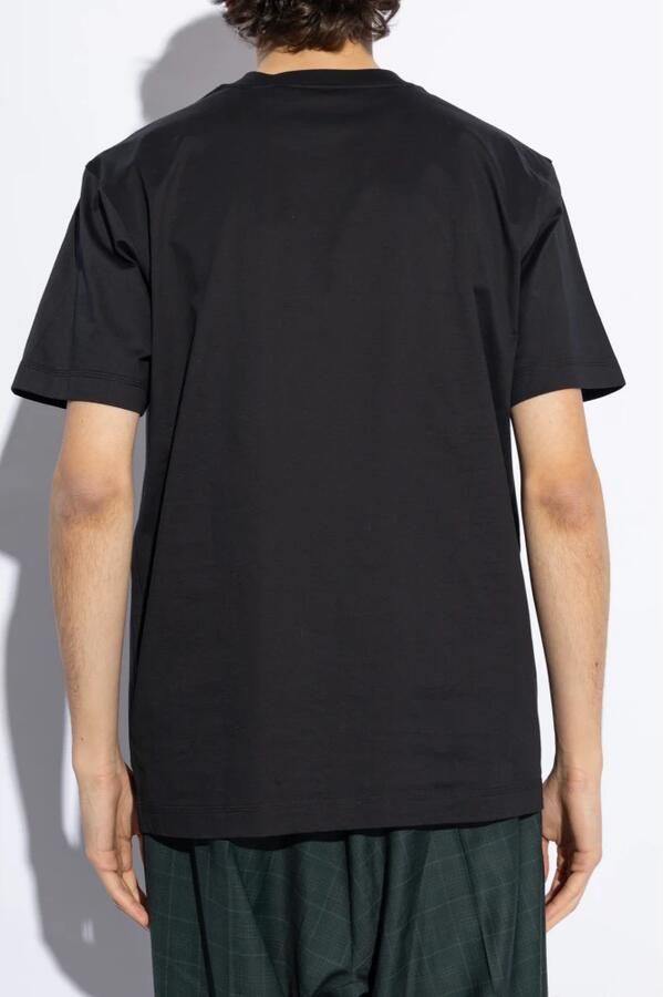 Burberry Zwart T-shirt met geborduurd logo van katoen man Black Heren - Foto 12