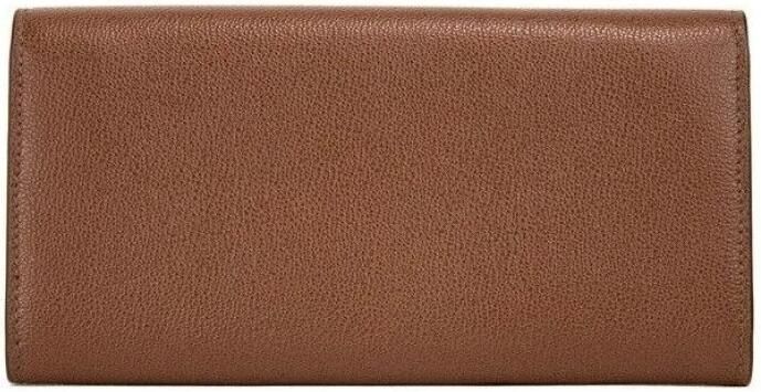 Burberry Geëmbosseerd Lederen Continental Clutch Portemonnee Bruin Brown Dames - Foto 2