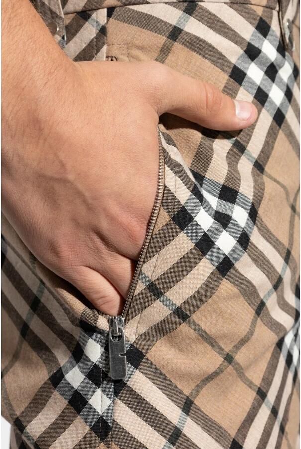 Burberry Geruite Patroon Broek met Ritszakken Multicolor Heren - Foto 4