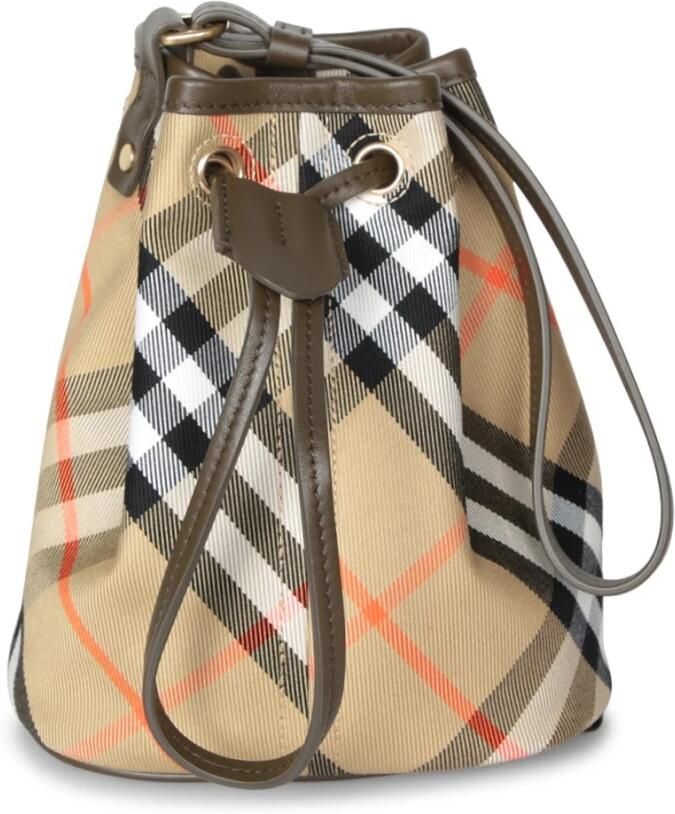 Burberry Katoenen emmertas met trekkoordsluiting Beige Dames