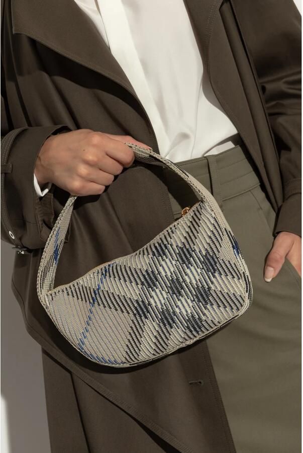 Burberry Crossbody bags Knit Baguette Purse Nylon Neutral in beige - Foto 4