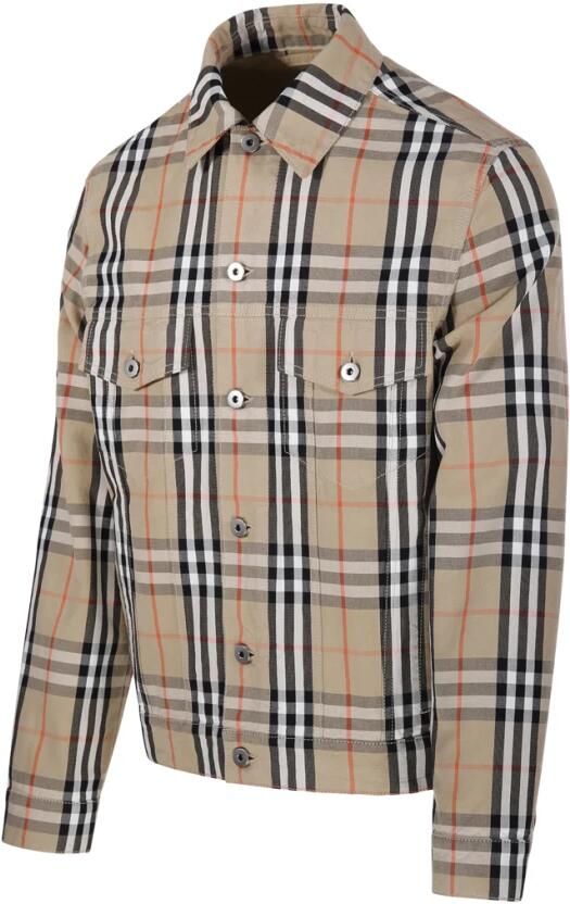 Burberry Trainingsjack Katoenen jas met klassieke kraag en Archivio ruitpatroon - Foto 5