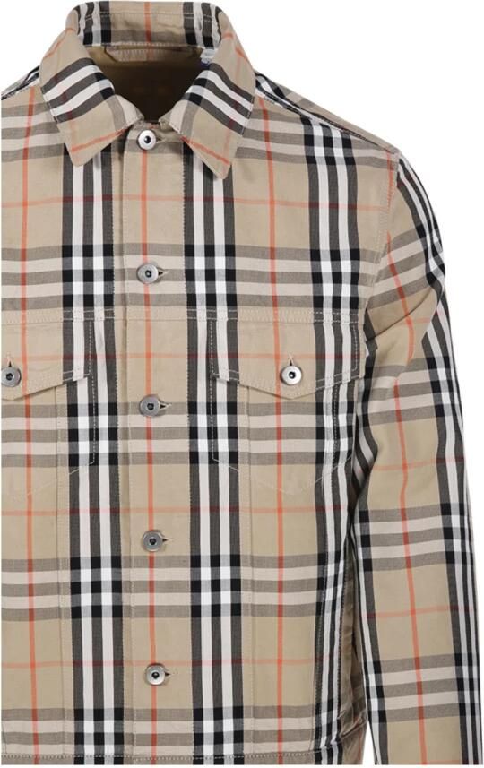 Burberry Trainingsjack Katoenen jas met klassieke kraag en Archivio ruitpatroon - Foto 4