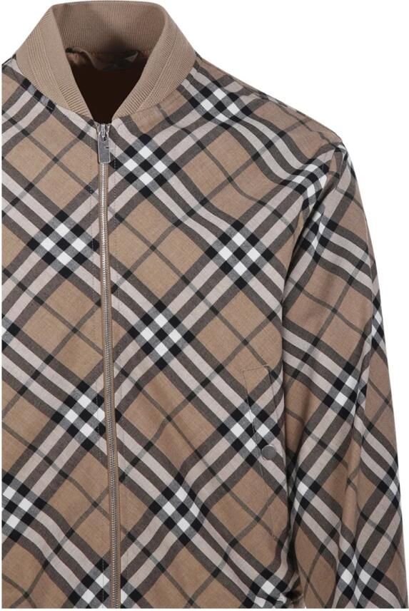 Burberry Trainingsjack Bomberjack met Archivio ruitpatroon en geribbelde details - Foto 3