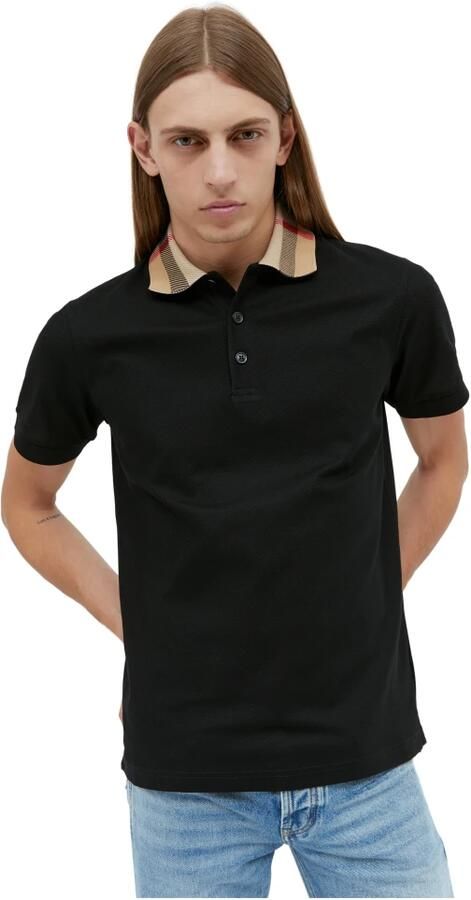 Burberry Zwart Poloshirt voor Heren met Contrasterende Kraag Zwart Heren - Foto 7