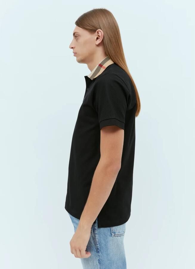 Burberry Zwart Poloshirt voor Heren met Contrasterende Kraag Zwart Heren - Foto 4
