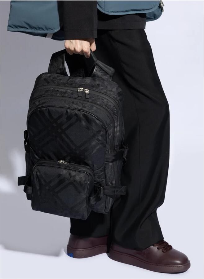 Burberry Stijlvolle Nylon Rugzak met Verstelbare Band Black Heren - Foto 2