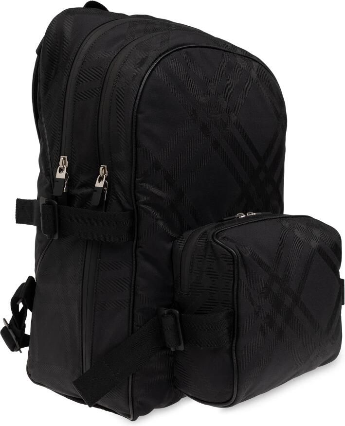 Burberry Stijlvolle Nylon Rugzak met Verstelbare Band Black Heren
