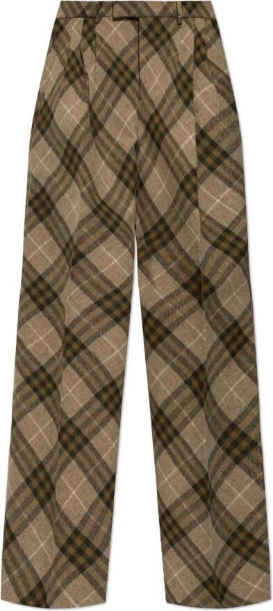 Burberry Geruite wollen broek met plooi Multicolor Heren - Foto 4