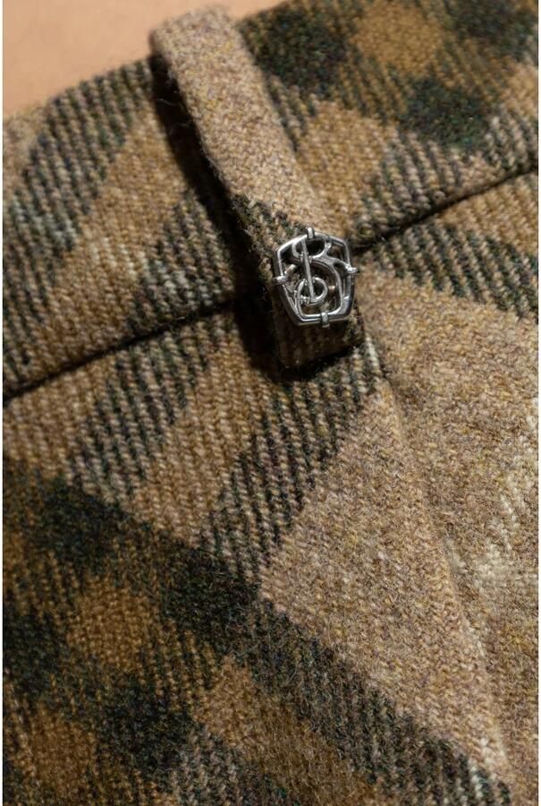 Burberry Geruite wollen broek met plooi Multicolor Heren