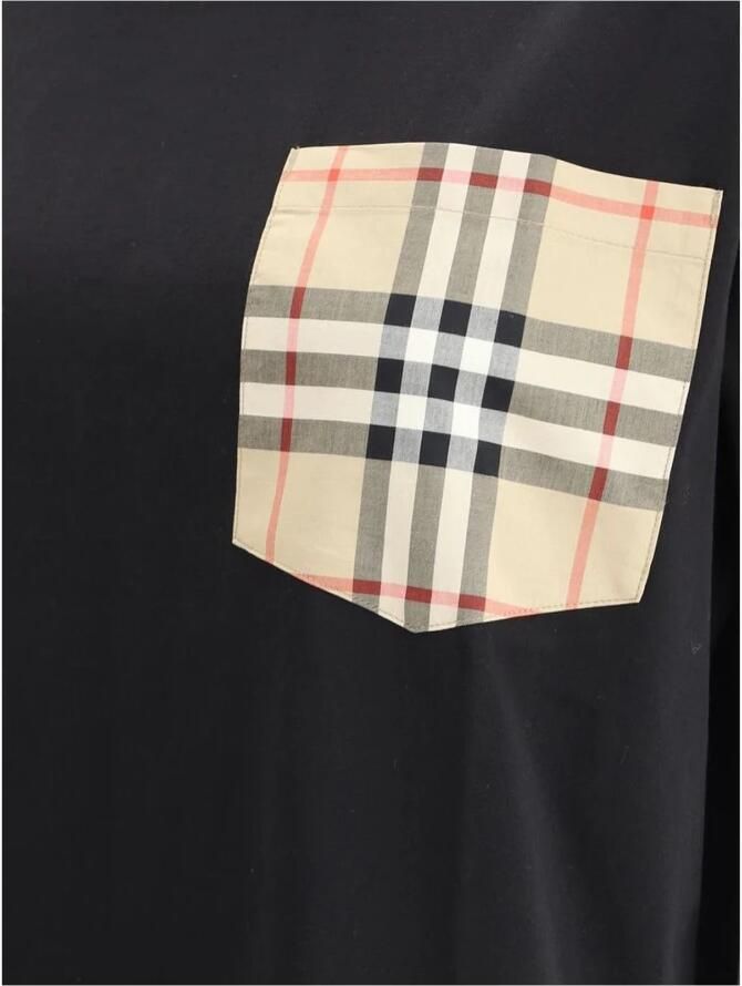 Burberry Geruite zak T-shirt met Applique Black Dames