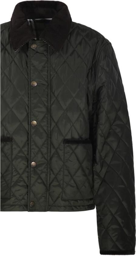 Burberry Mantel Diamond Gewatteerde Jas Corduroy Kraag 80455511 - Foto 3