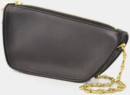 Burberry Shoppers Micro Shield Wallet On Chain Leather Black in zwart - Foto 3