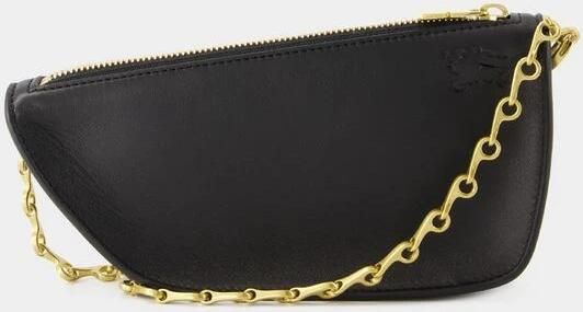 Burberry Shoppers Micro Shield Wallet On Chain Leather Black in zwart - Foto 4