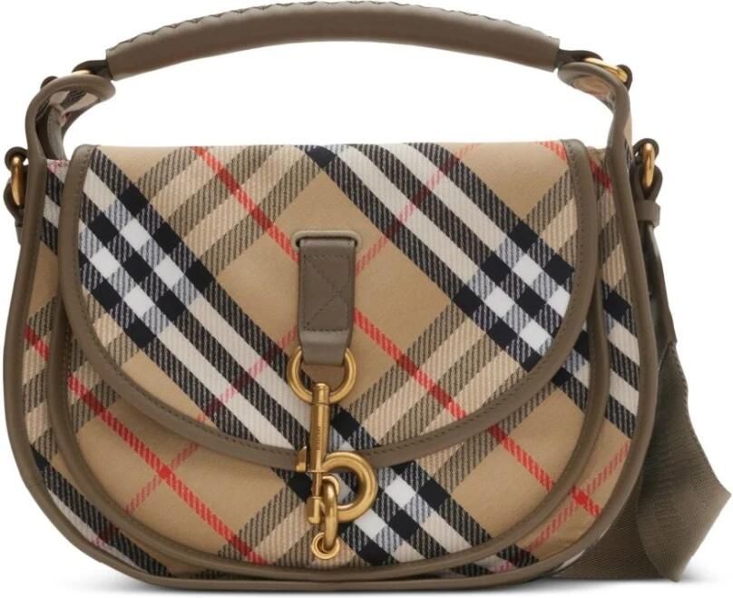 Burberry Hobo bags Small B-Clip Messenger Crossbody Synthetic Bei in beige