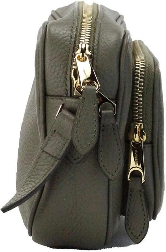 Burberry Groene Korrelige Leren Camera Crossbody Tas Green Dames