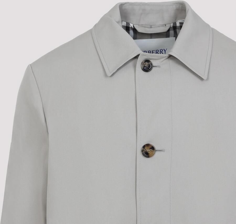 Burberry Klassieke Katoenen Jas met Ruitvoering Gray Heren