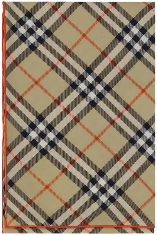 Burberry Iconische Check Zijden Sjaal met Contrasterende Zoom Beige - Foto 3