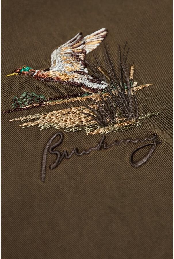 Burberry Fluwelen Kraag Katoenen Jas met Borduurwerk Green Heren - Foto 2