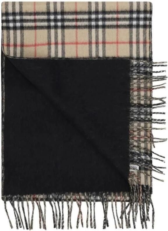 Burberry Kasjmier Sjaal met Franje Randen Brown Dames - Foto 2