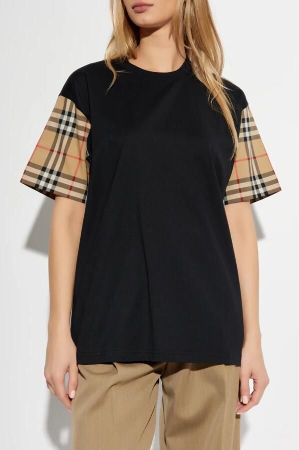 Burberry Casual katoenen T-shirt met elegante afwerking Black Dames - Foto 3