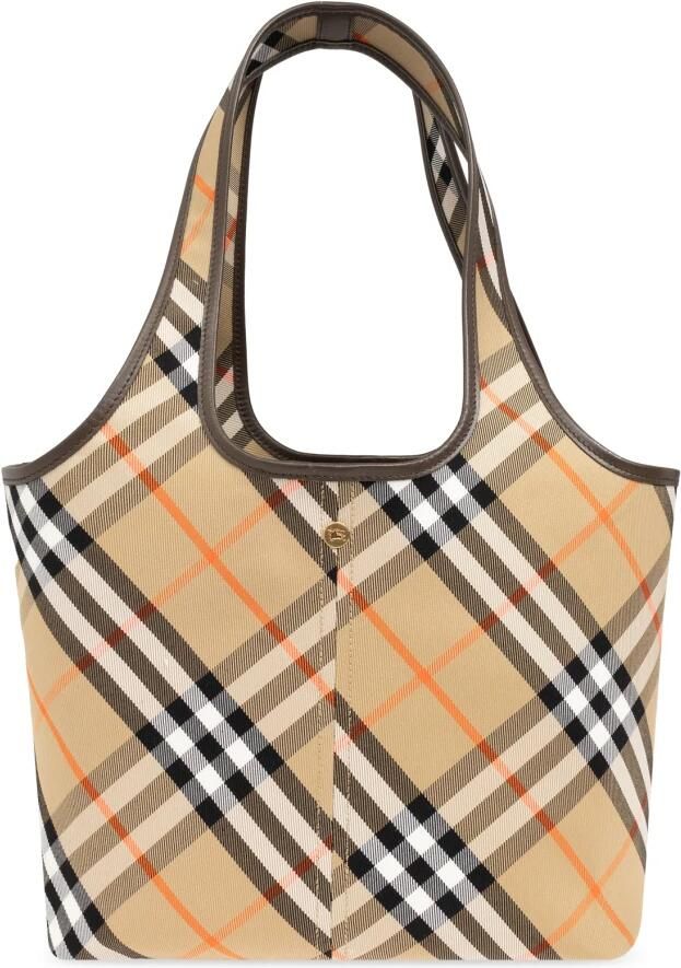 Burberry Schouder Tote Tas met Leren Afwerking en Verwijderbare Pouch Beige Dames - Foto 11