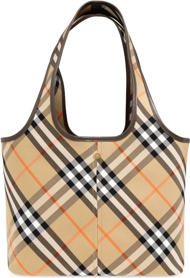 Burberry Schouder Tote Tas met Leren Afwerking en Verwijderbare Pouch Beige Dames - Foto 8