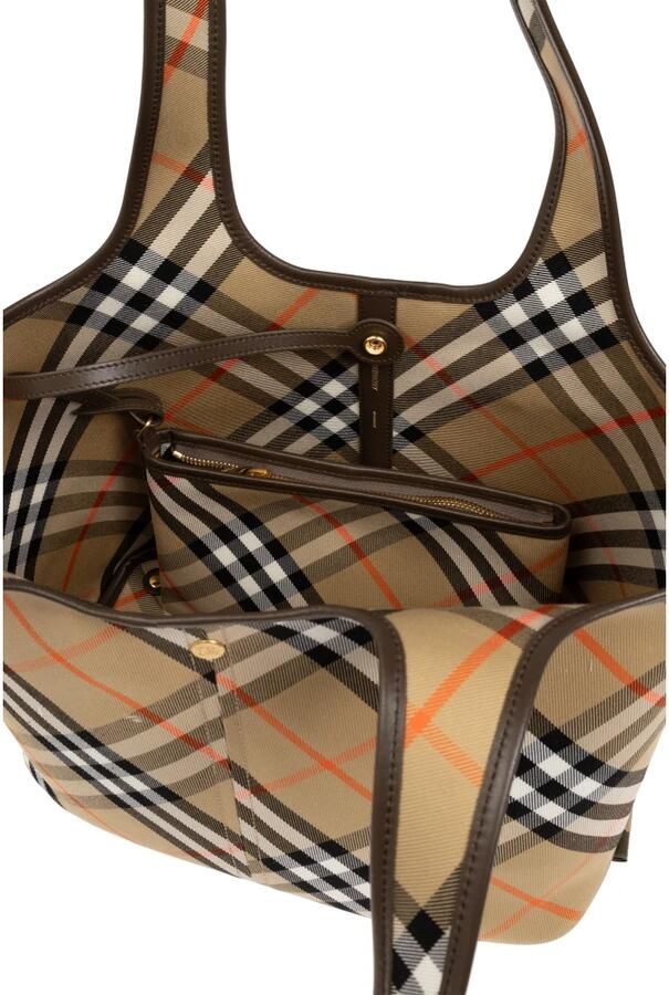 Burberry Schouder Tote Tas met Leren Afwerking en Verwijderbare Pouch Beige Dames - Foto 7