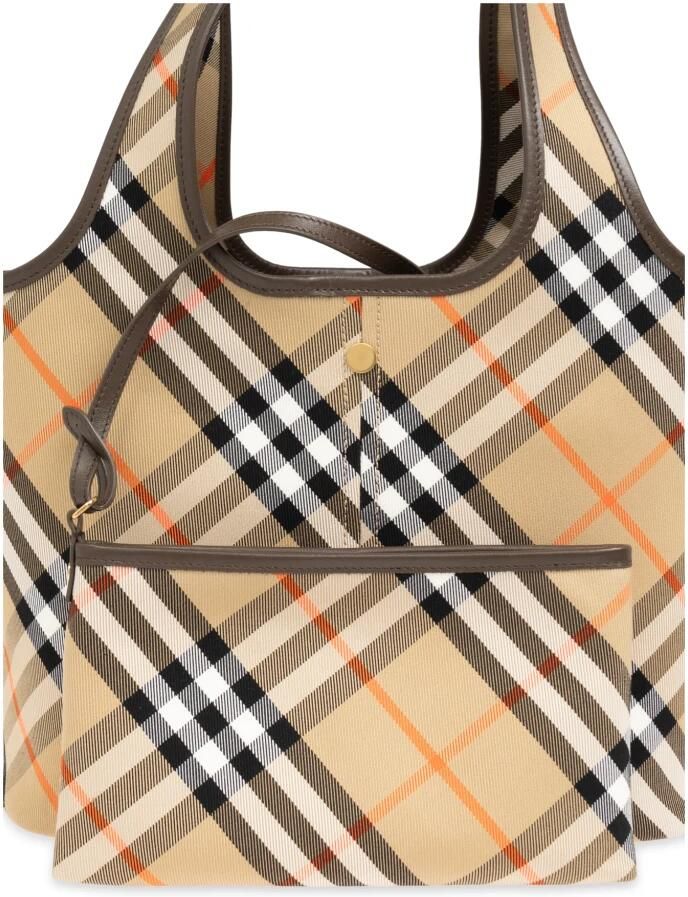 Burberry Schouder Tote Tas met Leren Afwerking en Verwijderbare Pouch Beige Dames - Foto 5
