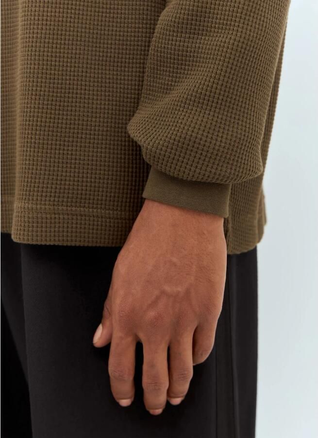 Burberry Katoenen Wafelgebreide Longsleeve Top Brown Heren - Foto 2