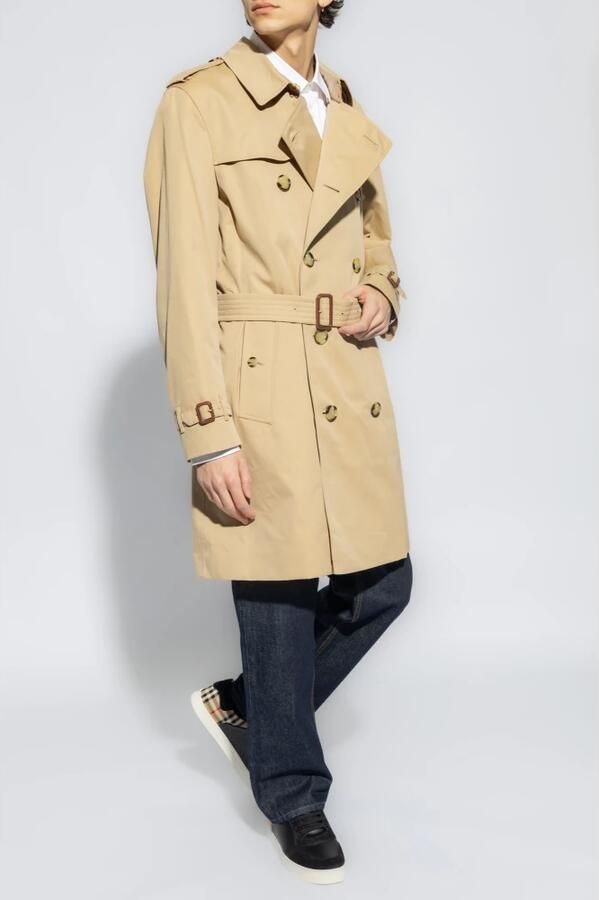 Burberry Klassieke Double-Breasted Katoenen Jas met Riem Beige Heren - Foto 4