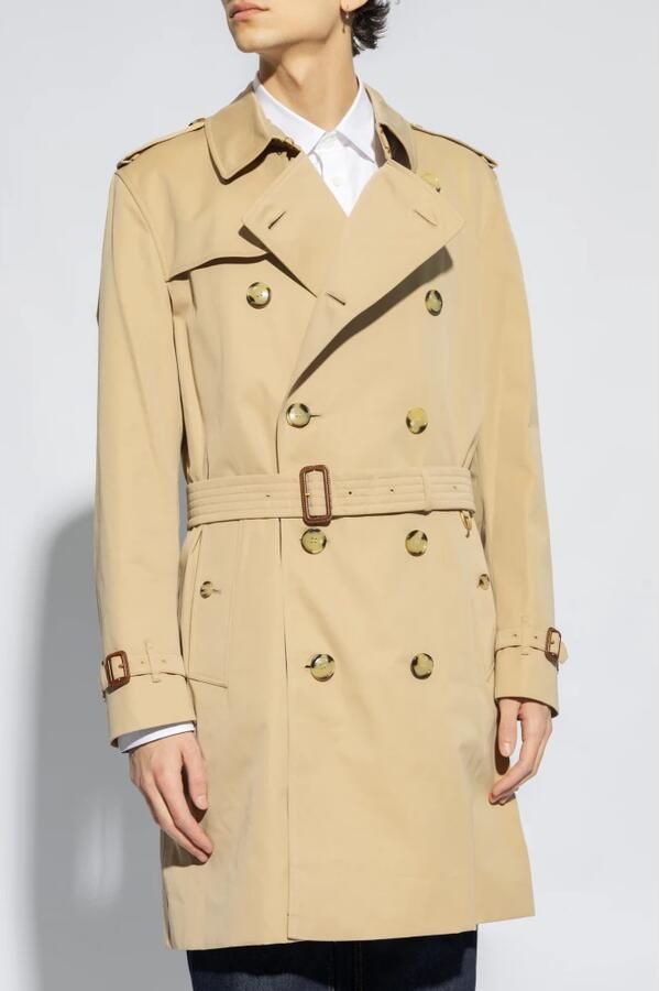 Burberry Klassieke Double-Breasted Katoenen Jas met Riem Beige Heren - Foto 5