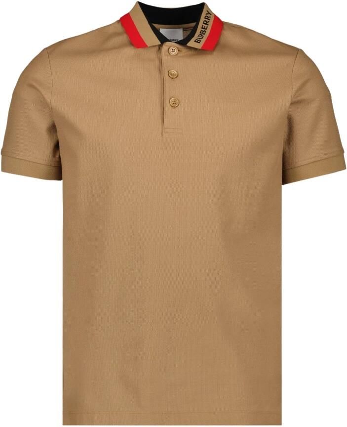 Burberry Katoenen Polo Shirt met Ribboorden Beige Heren - Foto 2
