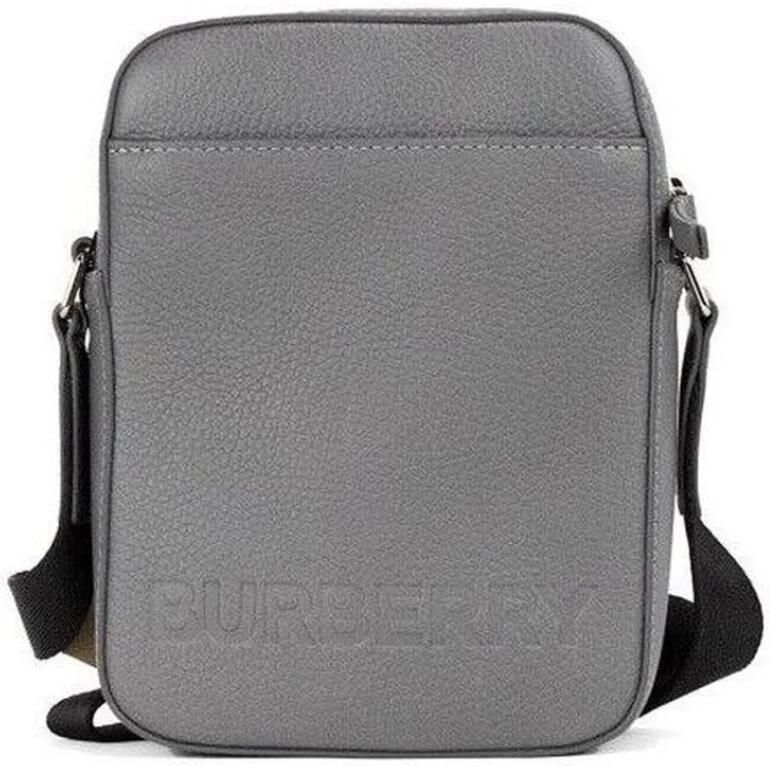 Burberry Klein Grijs Geëmbosseerd Logo Crossbody Tas Gray Dames - Foto 4