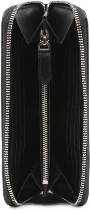 Burberry Leren Portemonnee met Ritssluiting voor Vrouwen Black Dames