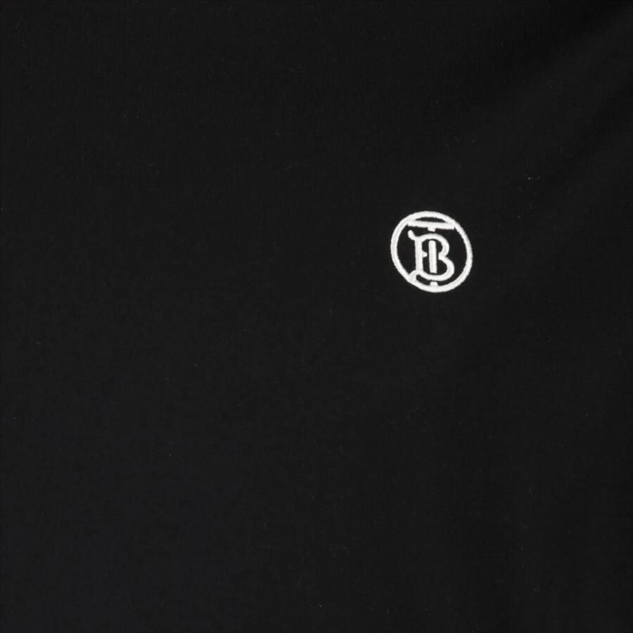 Burberry Logo Geborduurd T-shirt Black Heren