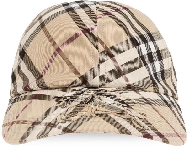 Burberry Neutrale Synthetische Check Cap met Leren Voering Beige Unisex - Foto 8