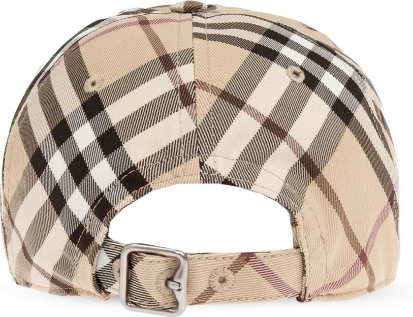 Burberry Neutrale Synthetische Check Cap met Leren Voering Beige Unisex - Foto 7