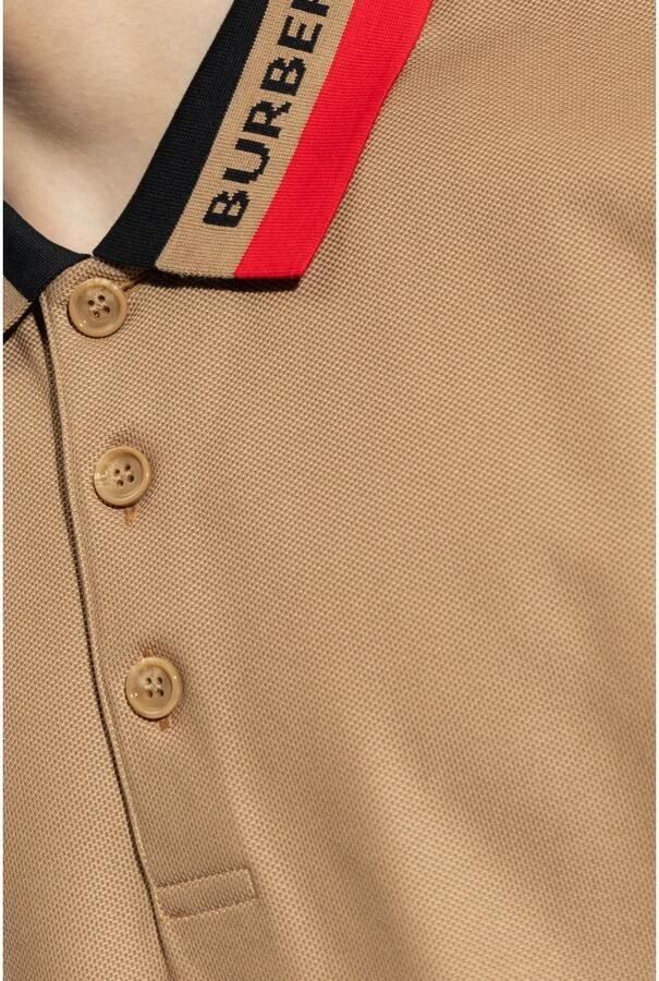 Burberry Katoenen Polo Shirt met Ribboorden Beige Heren - Foto 3